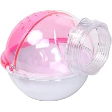 Small Animal Bath House,Pet Toy Acrylic Hamster Bathroom Cage Toilet Bathtub Sand Bath Container Removable, Suitable for Chinchilla Syrian Hamster Gerbil Pink