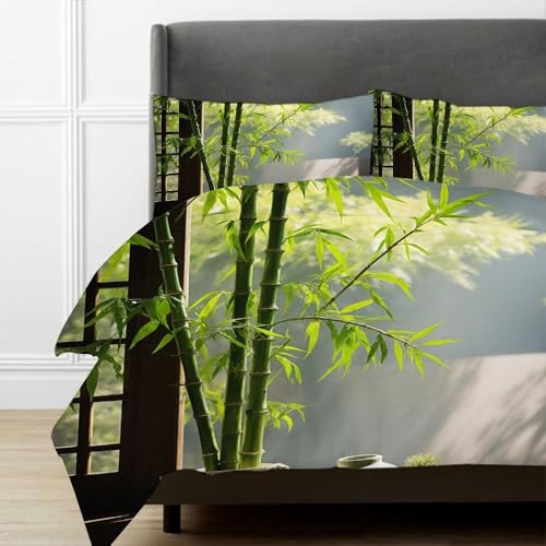 Housse de couette 140x200 douce en microfibre anti-plis vert - 4