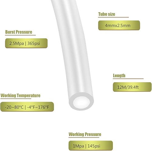 Miniatura 2 de Joywayus Tubo neumático de 0.157 in x 0.098 in para compresor de aire, tubo de poliuretano, tubo de manguera de poliuretano, transferencia de gas