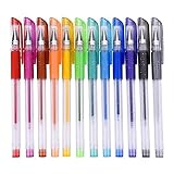 Lot de 12 stylos à encre gel à paillettes parfumées – Pour livres de coloriage pour adultes, gribouillage (12 pièces)