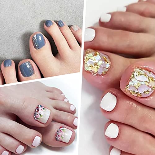 Ranrose 500Pc False Toe Nails Full Cover Toenail Tips 10 Sizes Artificial Nail Tips For Toe Square Short Press On Fake Toenails Toe Tips With Box For Acrylic For Nail Tips Art Salons #TOP3