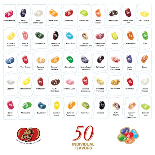 Jelly Belly 50-Flavor Box - 21 Ounces (Over 1 Pound) Of Assorted Flavors - Genuine, Official, Straight From The Source #TOP1
