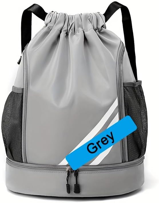 Miniatura 8 de 1 unidad, mochila deportiva, mochila, bolsa con cordón, natación, actividades al aire libre, fitness, camping, ciclismo, senderismo, Azul profundo,