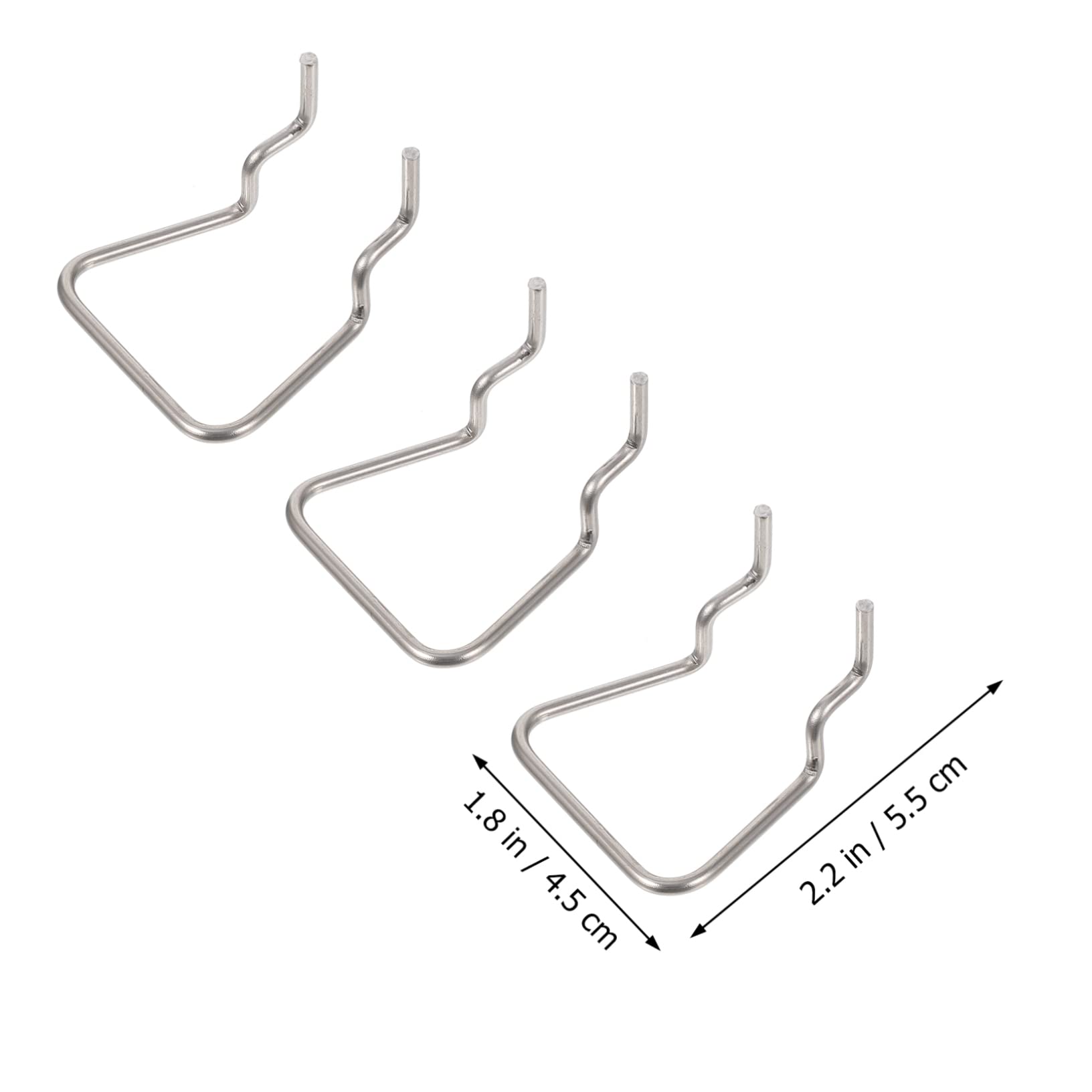 Set da 12 Ganci per Pannello Forato in Acciaio Inossidabile, Supporti Resistenti per Attrezzi da Officina, Facile Installazione su Banco da Lavoro e Esposizione Ordinata