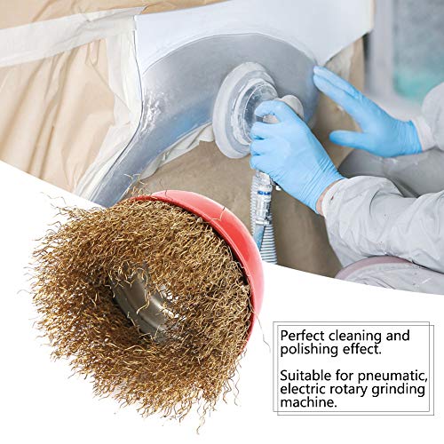 Escova de Copo de Roda de Fio de Aço de 3 Polegadas, Resistência Ao Desgaste, Ferramenta de Poliment