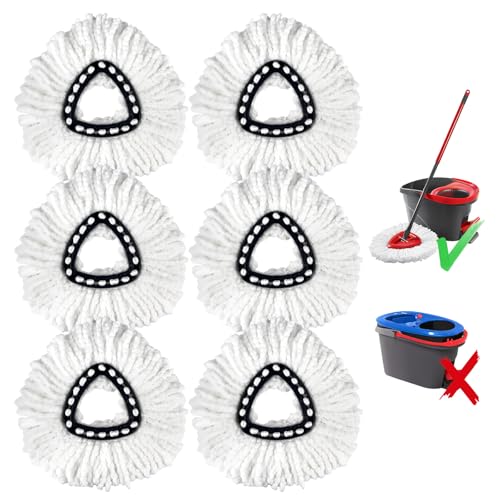 6-Pack Mop Replacement Heads for Ocedar Mop Replace Head EasyWrin Spin Mop Heads Replacements, Easy Cleaning Mop Head Replacement by YUAKOU - Used condition - US$15.65
