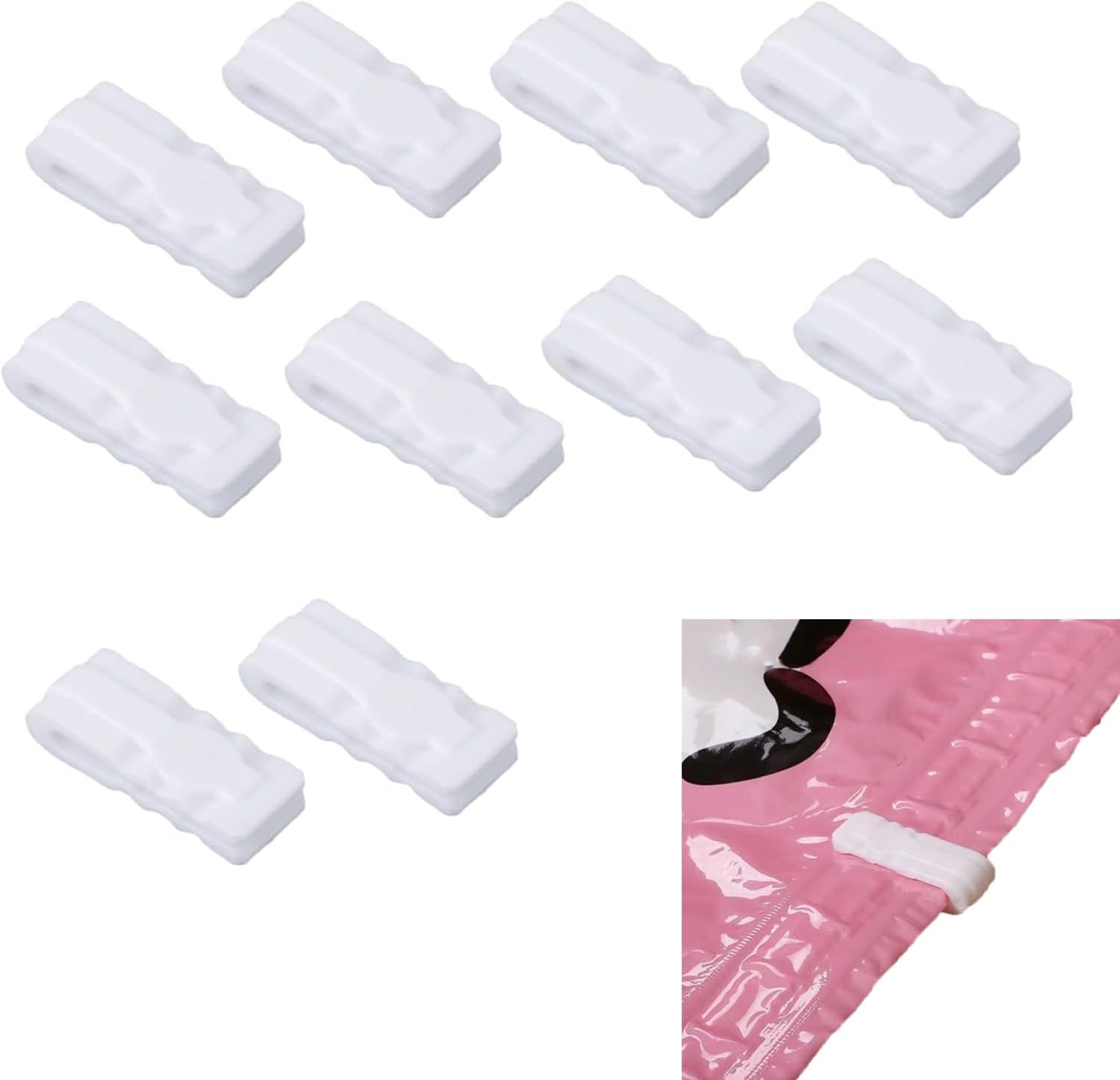 10 Pack Vacuum Storage Bags Sealing Clip Reusable Zipper Labor Saver Sliding Grip for Bags Space Saving Clothes Bedding and Food Preservation