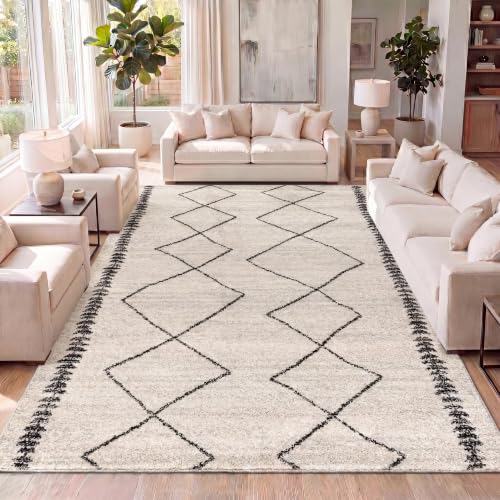 Tapete decorativo Jonathan Y 7'9" x 10' Cream/Black miniatura 1