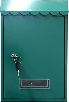 Wall Mount Mailbox with Lock, Security Mailboxes for Outside, Dropbox for House, Apartments and Bussiness, 9 X 3 X 12 InchesGreen