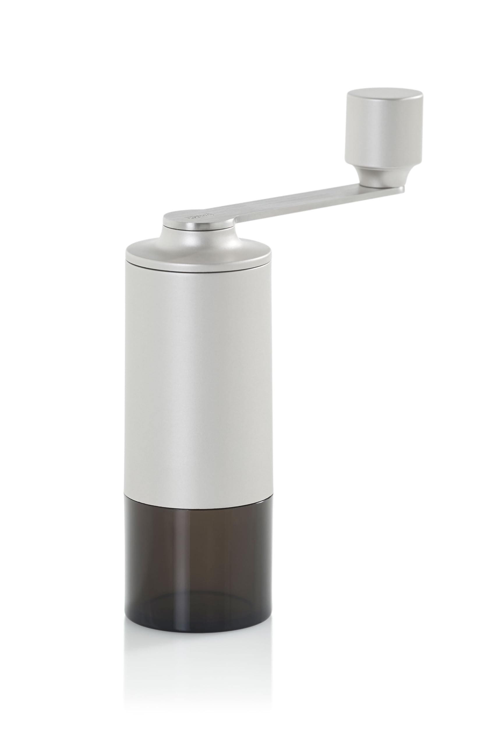 AdHoc Moro - Molinillo de café manual, molinillo de cerámica con grosor ajustable, fácil de rellenar, moderno y compacto, gris claro