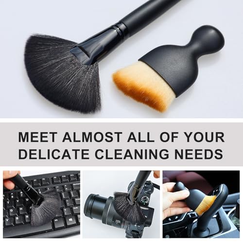 Image of 3 Pack Exquisite Microfiber Duster Brush, Car Interior Cleaning Tool, Small Barber Duster Tool, Hair Cutting Brush, Small Dust Cleaning Tools