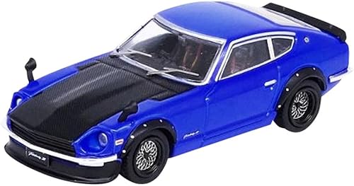 Fairlady Z (S30) RHD (conducción a mano derecha) azul metálico con capó de carbono 1/64 modelo de auto fundido a presión por Inno Models