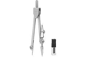 Mr. Pen - Geometric Compass for Geometry, Silver with Extra Leads