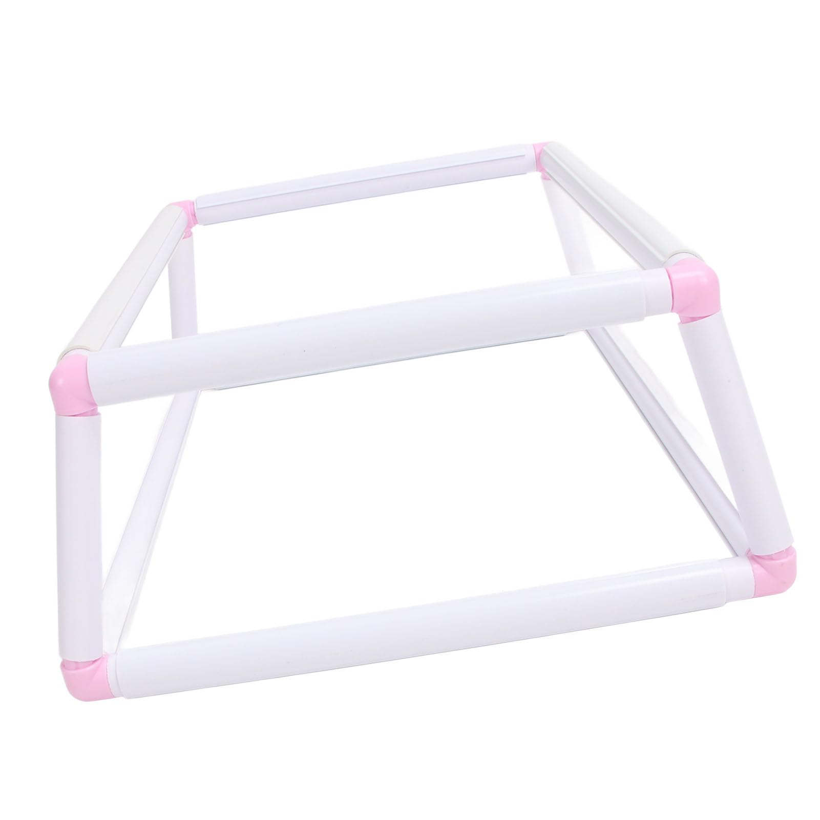 Uchwyt na ramkę do haftowania Dwuwarstwowy klips na tamborku do haftu krzyżykowego Plastikowy podręczny stojak na ramki (Pink)