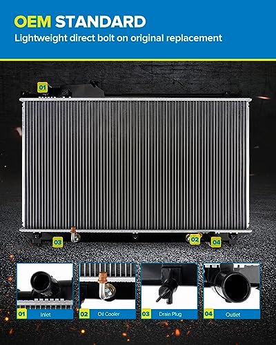 Image of PHILTOP CU1830 Radiator Replacement for Escort 1998-2001, Sable 1996-2005, Taurus 1996-2007 2.0L 3.0L 3.4L
