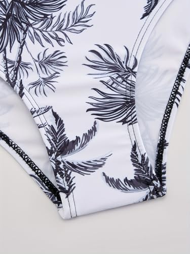 Image of Teen Girls Swimsuit High Waist Sporty Bikini Bathing Suits with Cover Up Skirt and Sunglasses 4 Piece Set 8-15 Years