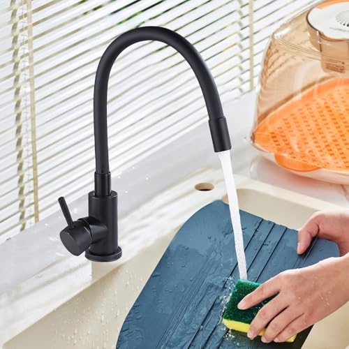 Robinet de cuisine noir d'évier pour îlot central moderne - 4