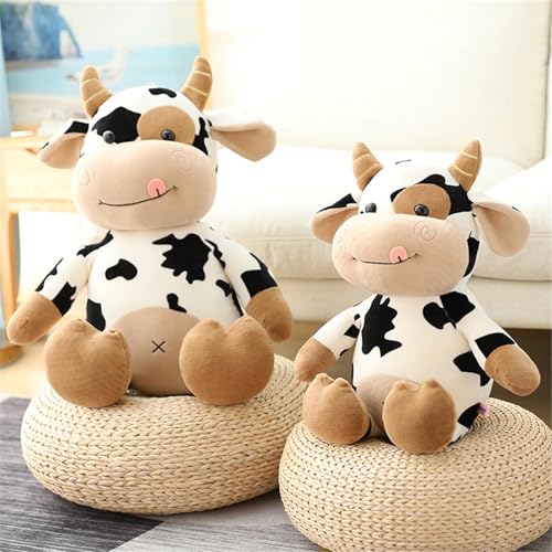 champracer Kuh Plüschtier, Plüschkuh Stofftier Flauschiges Kühe Tier Gefüllte Kuscheltier zum Kuscheln und Spielen, Toys Plüsch für Kinder & Erwachsene Weihnachten Geburtstagsgeschenk (30cm)
