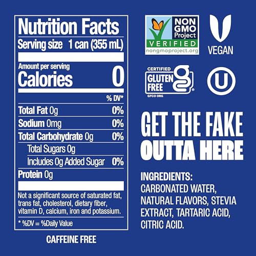 Image of Zevia Zero Sugar Soda, Caffeine Free Cola, 12 oz Cans (24-Pack) - Naturally Sweetened, Zero Calorie Sugar Free Soda - Non-GMO Project Verified, Gluten-Free, Vegan