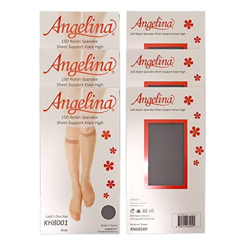 Angelina Sheer Support Nylon Knee-High Stockings (6-Pairs)2