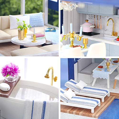 Cuteefun DIY Miniatur Puppenhaus Kit zum BAU Miniatur Haus mit Musik und Möbeln Selber Bauen Kreative Bastelgeschenke… – Bild 5