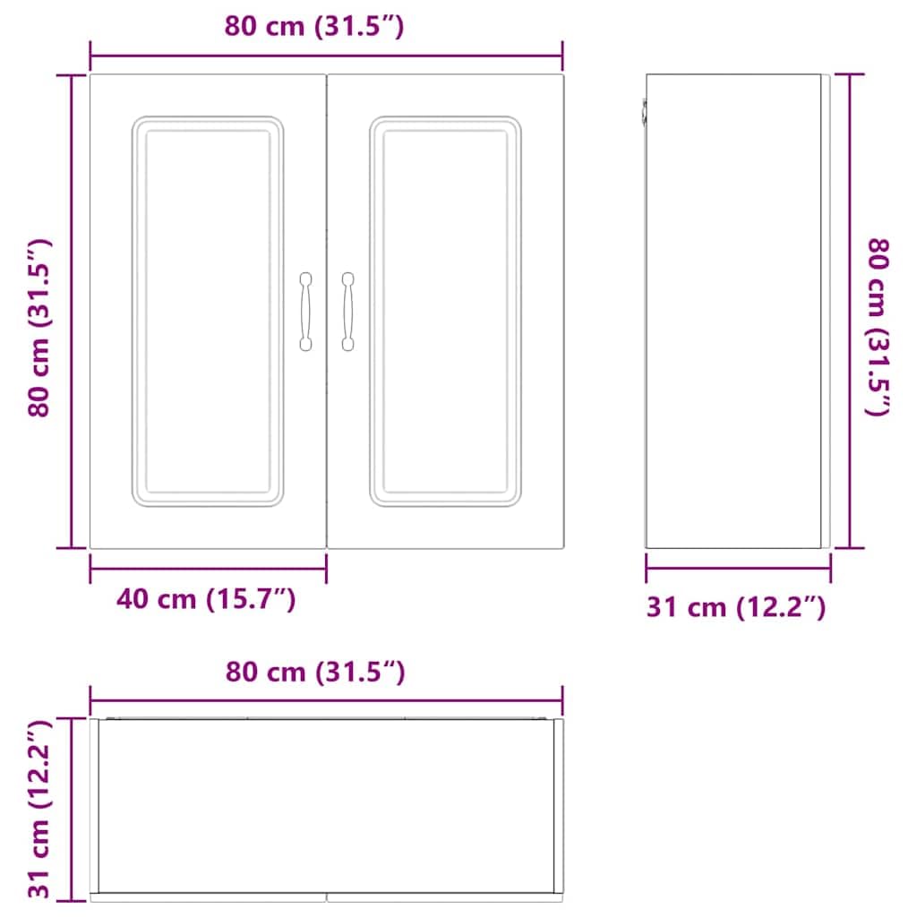 Geschirrspülerfront Kalmar Beton Grau Holzwerkstoff 80 x 31 x 80 cm mit Stauraum, Hängeschrank und Regalen für Küchenzubehör, Moderne Anrichte und vielseitiger Mehrzweckschrank