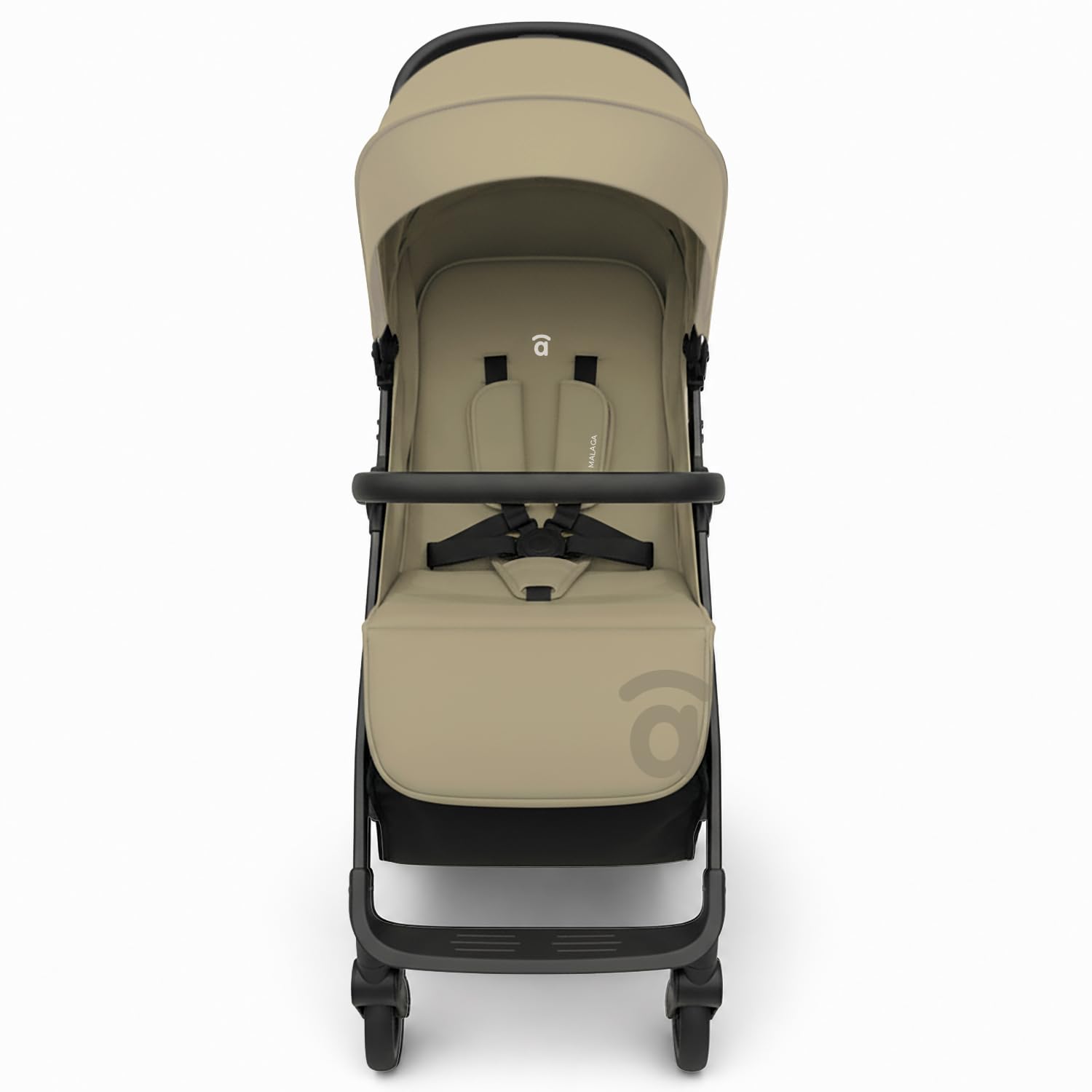 Poussette pliante livre à une main. Dès 0 mois - 22 kg avec harnais 5 points, capote UPF 50+ et roues avec suspension - Homologuée EN 1888-2 - Asalvo Malaga (beige)
