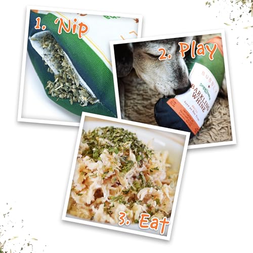 Image of Doggijuana Barkling Whine Bundle | Refillable Plush Toy + Juananip | Refillable squeaky plush dog toy + organic calming catnip; eases anxiety, stress & storms; drug-free, hand-harvested