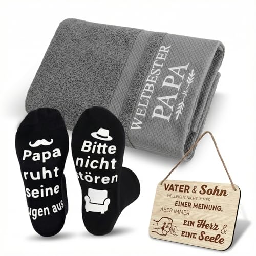 Charfia 3 Stück Papa Geschenk Set, Papa, Weltbester Papa...