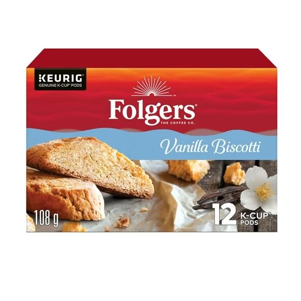 Folgers Vanilla Biscotti KCup Coffee Pods 12 Count, 12 K