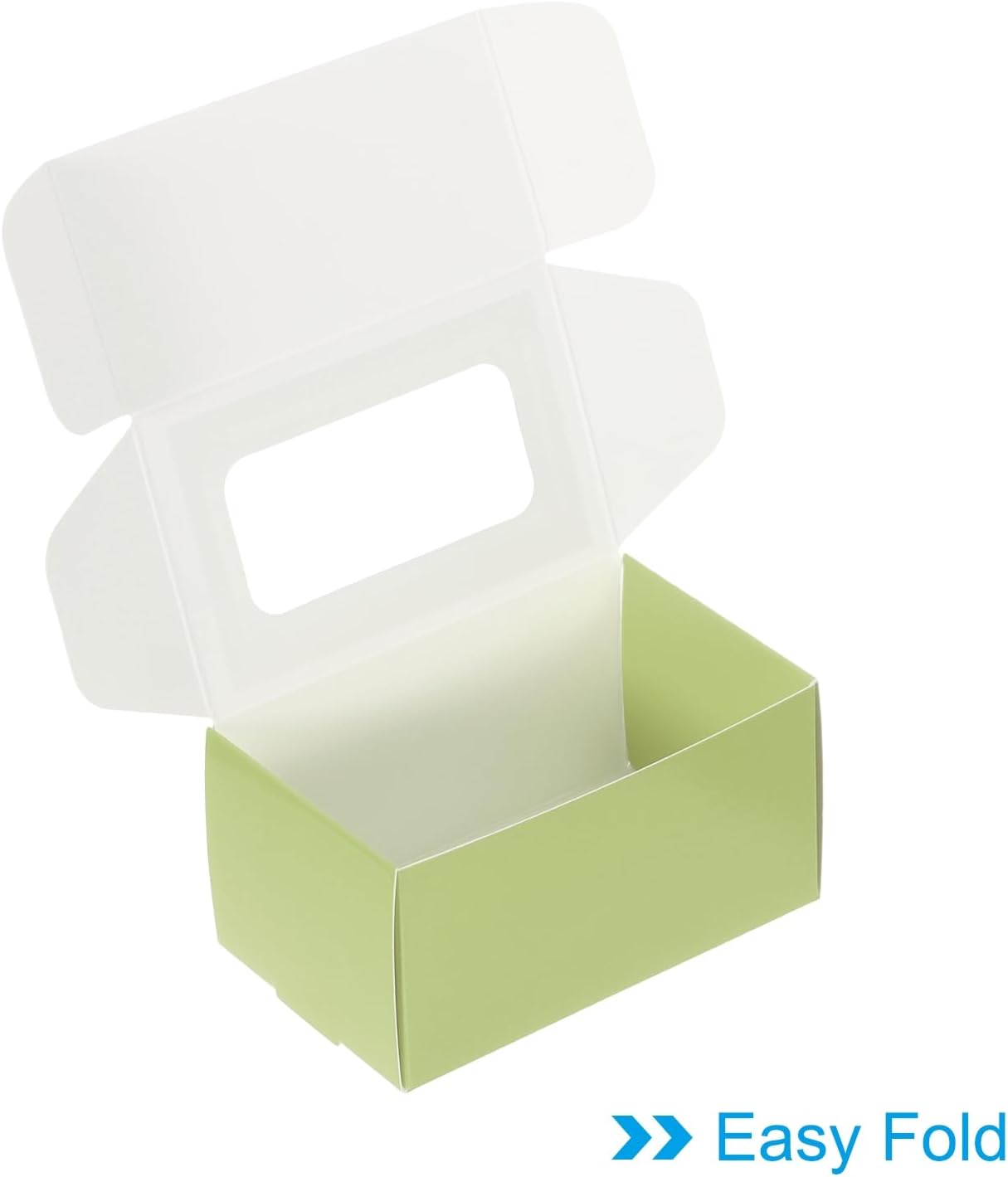 PATIKIL 4"x2.5"x2" Paper Soap Box with Window, 30 Pack Homemade Soap Boxes Rectangle Presents Packaging Boxes for Birthday Christmas Party Favor DIY Craft, Light Green image 4