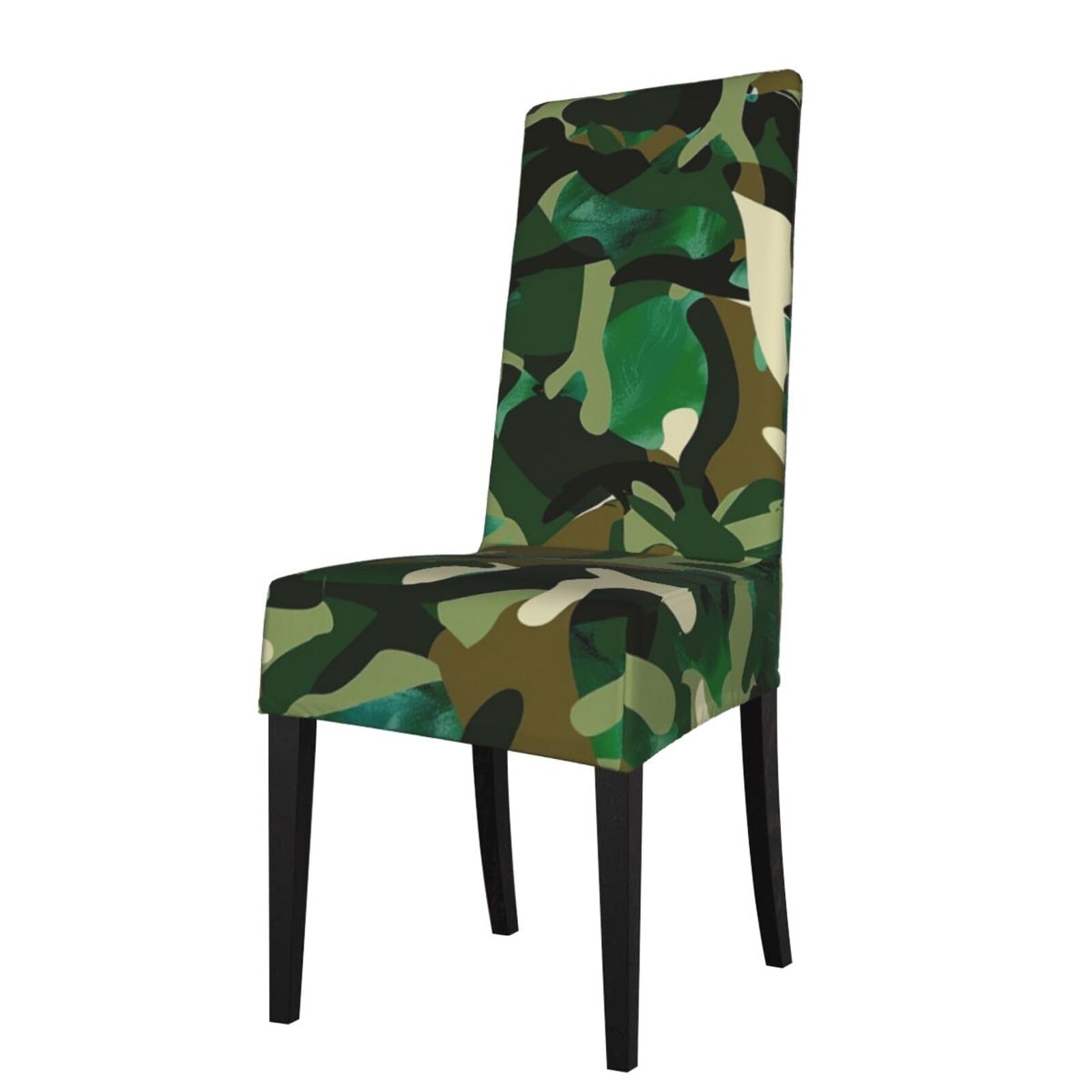 WPKJU Abstract Camouflage Print Dining Chair Covers Removable Chair Seat Covers Decorative for Kitchen & Bar Stools