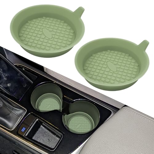 Juego 2 posavasos silicona para auto color verde claro miniatura 1