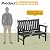 Flamaker HDPE Outdoor Garden Bench,2-Person Heavy Duty Ergonomic Outside Benches Weatherproof with 700 lbs Capacity,Ideal for Patio, Porch, Backyard, Black