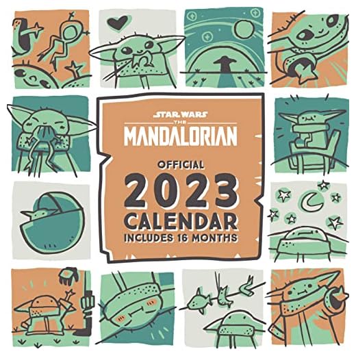 Pyramid International Disney Star Wars The Mandalorian Child Calendario 2023 - Agenda mensual a vista de 30 cm x 30 cm, producto oficial, multicolor