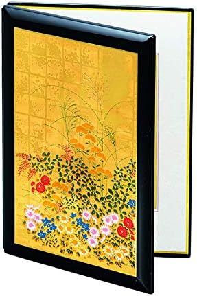 Nakatani Brothers Shokai Photo Frame, Black, 7.1 x 5.1 x 0.6 inches (18.0 x 13.0 x 1.5 cm), Book Type Picture, Black, Korin Autumn Grass