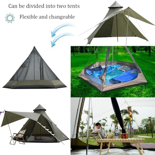 Image of 12'x10'x8'Dome Camping Tent 5-6 Person 4 Season Double Layers Waterproof Anti-UV Windproof Tents Family Outdoor Camping Tent
