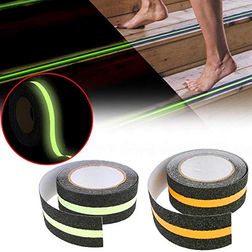 Anti Slip Traction Tape High Grip Adhesive Sticky Backed Safety Flooring Stripe Watch Your Step Caution Tape for Stairs Tread Step Yellow Black (1.88 Inch x 16.4 Ft)
