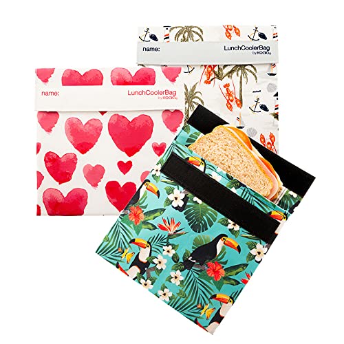 Koala Spain Portasandwiches (3 unidades), Bolsas Isotérmicas Reutilizables para Bocadillos Cover