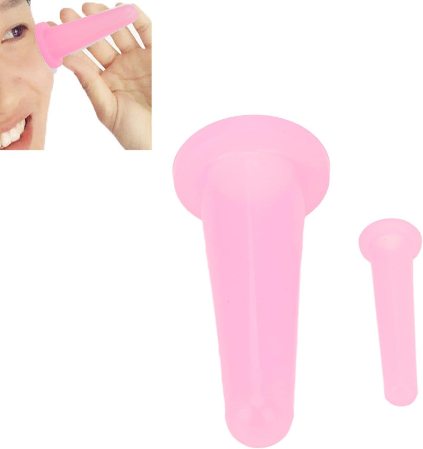 2 Pcs Pink Cupping Set,Mini Silicone Face Cupping Set Vacuum Suction Massage Cups Anti Cup Facial Cupping Set for Adults,Body and Face,Anti Wrinkle,Promotes Sleep Health Care Health Household — view 5