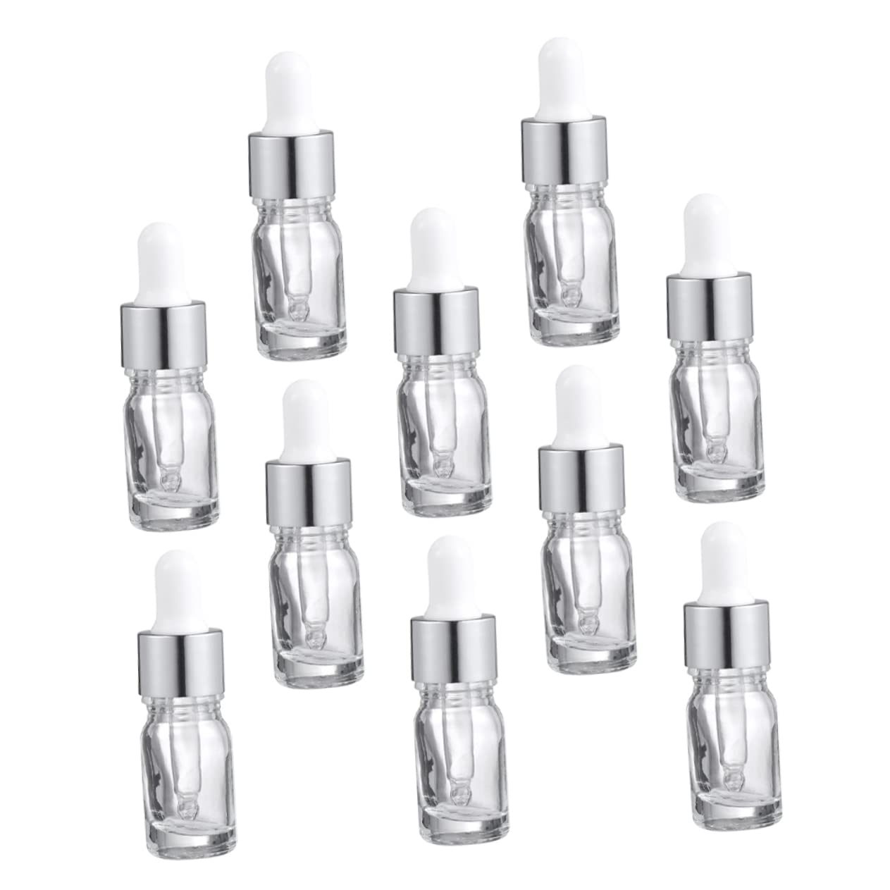 FOMIYES 10pcs Dropper Bottle Dispenser Glass Dropping Bottles Liquid Perfume Dispenser Beauty Sub Bottles Glass Dropper Amber Glass Essence Bottles Pack Plastic Travel Essential Oil White