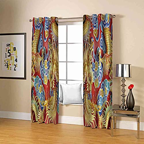Rideaux occultants polyester isolants thermiques dragon 3D - 5