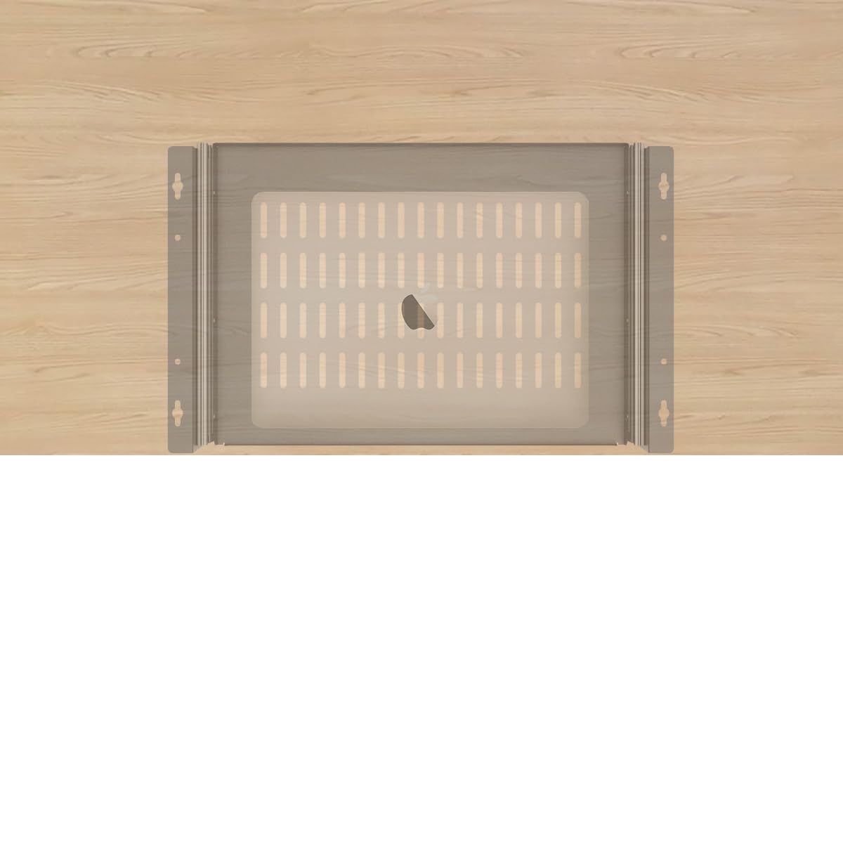 Mensola scorrevole sotto la scrivania per laptop con prese d'aria, vassoio scorrevole in metallo sotto la scrivania per laptop 19,0 "W x 6 cm H x 30,5 cm D (larghezza 40,6 cm)