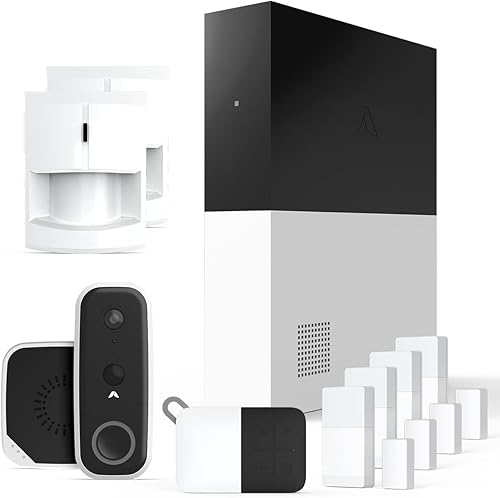 Abode Sistema de seguridad inteligente inalámbrico de 9 piezas, funciona con dispositivos Apple HomeKit, Z-Wave y Zigbee - Ampliable para proteger