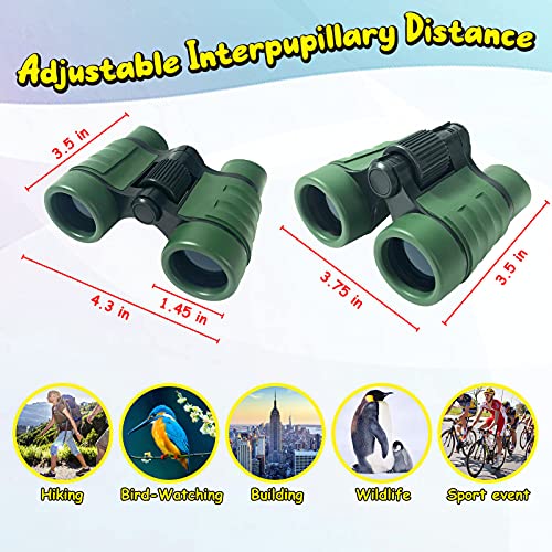 Image of ESSENSON Binoculars for Kids, Green | Toy Gift for 3-8+ Year Old Boys Girls, Telescope Outdoor Toys, Sports and Outside Play