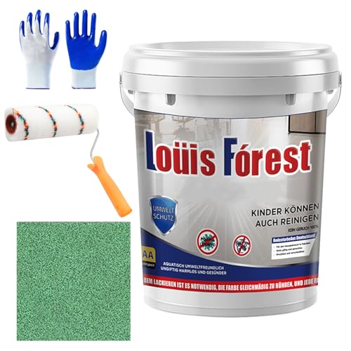 Louis Forest Epoxy Floor Paint, Garage Floor Paint, Louis Forest High-gloss Marble Effect Coating (Drak Green, 5 Liters)