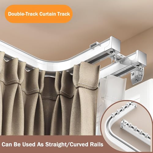 Barres métalliques pliables FlexibleTrac fixation plafond et mur 250cm