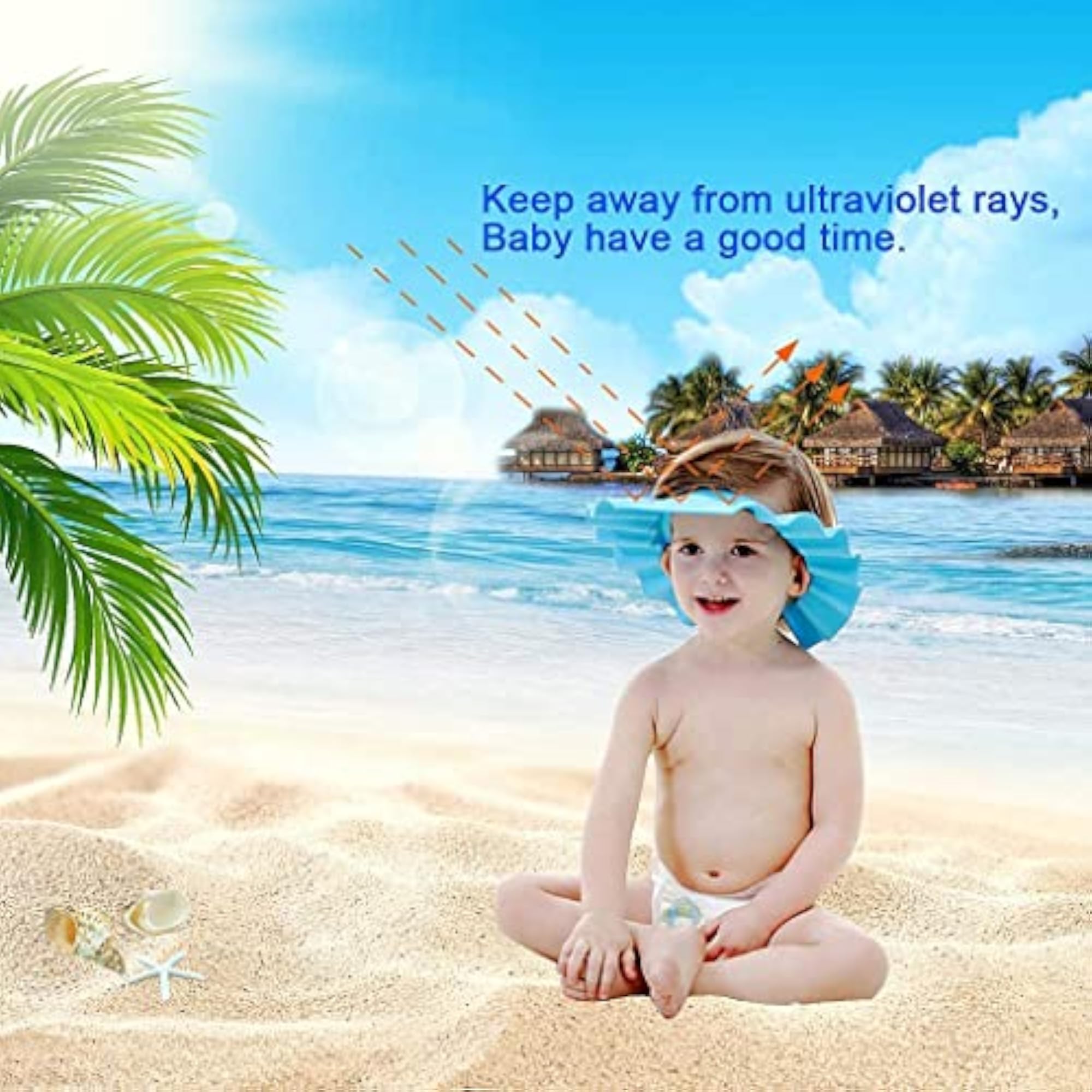 Baby Shower Cap, Adjustable Safe Soft Shower Cap for Kids