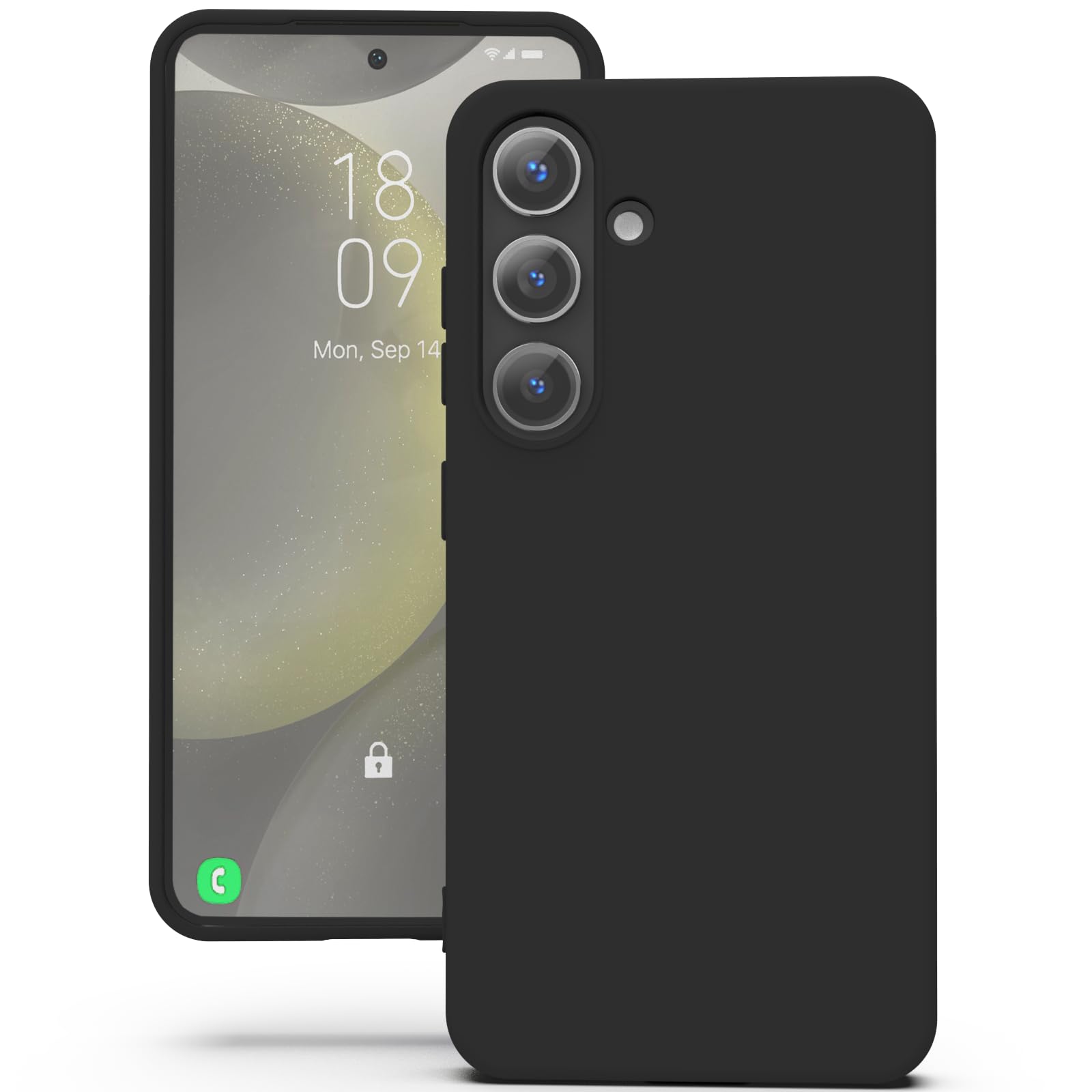 YATWIN Silicone Case for Samsung Galaxy S24, Soft-Touch, Shockproof, DustProof, Antiskid Full Body Armour Phone Cover for Samsung Galaxy S24 - Black