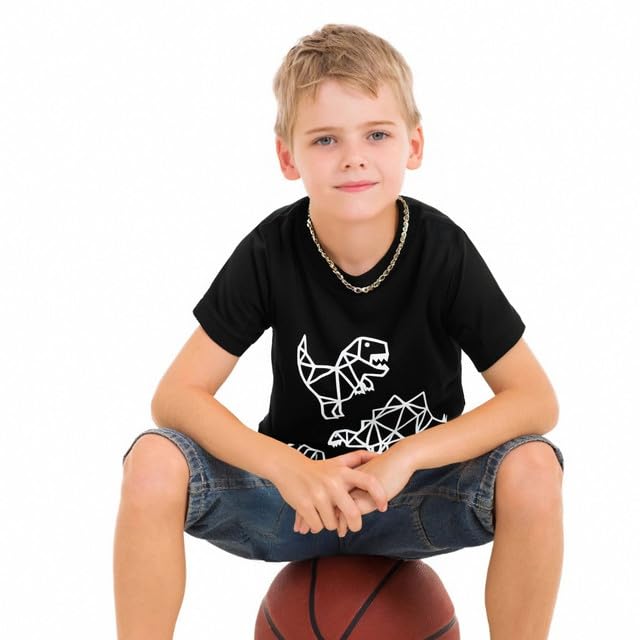 Image of DEEKEY Toddler Boys Shirts Short-Sleeve Little Kids t Shirts Boys' Tops, Tees & Shirts Graphic TEE Age for 2-7 Years 4-Pack